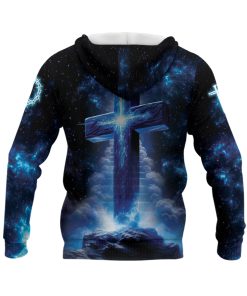 Faith Over Fear Lion Jesus Cross Galaxy Hoodie