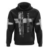 Faith Over Fear Jesus Cross Leather All Over Print 3D Hoodie, Christian Hoodie, Christian Sweatshirt, Bible Verse Shirt
