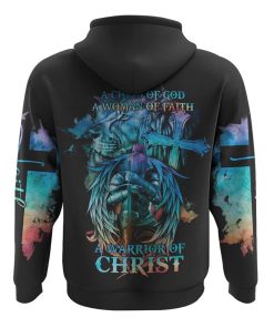 A Child Of God A Woman Of Faith Lion Warrior All Over Print 3D Hoodie, Christian Hoodie, Christian Sweatshirt, Bible Verse Shirt