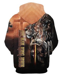 All Hail King Jesus, Lion And Warrior Hoodie For Men & Women, God 3D Printed Hoodie, Christian Apparel Hoodies