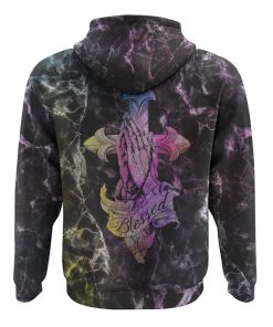 Blessed Cross Hand Colorful All Over Print 3D Hoodie, Christian Hoodie, Christian Sweatshirt, Bible Verse Shirt