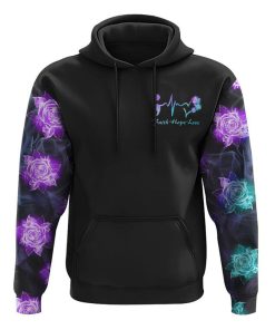 Blue Purple Wing Rose Cross Smoke All Over Print 3D Hoodie, Christian Hoodie, Christian Sweatshirt, Bible Verse Shirt