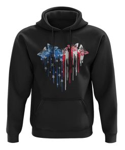 Butterfly Cross Melt Heart Flag All Over Print 3D Hoodie, Christian Hoodie, Christian Sweatshirt, Bible Verse Shirt