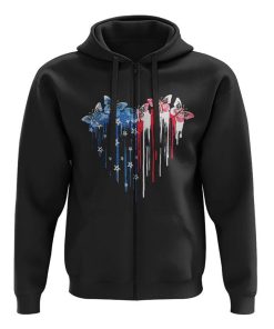 Butterfly Cross Melt Heart Flag All Over Print 3D Hoodie, Christian Hoodie, Christian Sweatshirt, Bible Verse Shirt