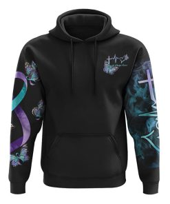 Choose To Keep Going Cross Smoke Butterfly Ribbons All Over Print 3D Hoodie, Christian Hoodie, Christian Sweatshirt, Bible Verse Shirt