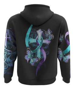 Choose To Keep Going Cross Smoke Butterfly Ribbons All Over Print 3D Hoodie, Christian Hoodie, Christian Sweatshirt, Bible Verse Shirt