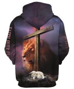Christian Jesus Lion And The Lamb Hoodie For Men & Women, God 3D Printed Hoodie, Christian Apparel Hoodies