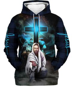 Christian Jesus Lion Cross 3D Hoodies Jesus Hoodie Men & Women, God 3D Printed Hoodie, Christian Apparel Hoodies