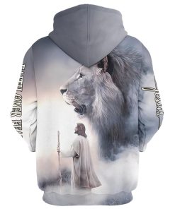 Christian Jesus Lion Faith Over Fear Hoodie For Men & Women, God 3D Printed Hoodie, Christian Apparel Hoodies