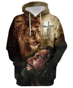 Christian Jesus Lion Hoodie For Men & Women, God 3D Printed Hoodie, Christian Apparel Hoodies