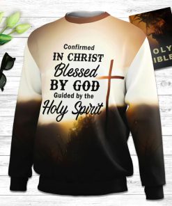 Confirmed In Christ Cross And Lion Ugly Christmas Sweater - Christian Unisex Sweater - Religious Christmas Gift