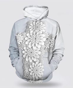 Cross Flowers 3D Hoodies For Women Men, God 3D Printed Hoodie, Christian Apparel Hoodies
