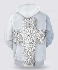 Cross Flowers 3D Hoodies For Women Men, God 3D Printed Hoodie, Christian Apparel Hoodies