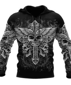 Cross Skull Tattoo God 3D Hoodie For Man And Women, Jesus Printed 3D Hoodie