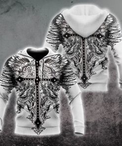 Cross Tattoo Beauty And Power God 3D Hoodie For Man And Women, Jesus Printed 3D Hoodie