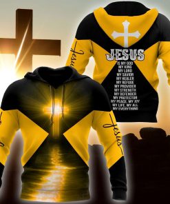 Cross Templer Jesus Is My Life My All My Everything God 3D Hoodie For Man And Women, Jesus Printed 3D Hoodie
