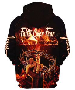 Crown Of Thorns Jesus Christ, Faith Over Fear Hoodie For Men & Women, God 3D Printed Hoodie, Christian Apparel Hoodies