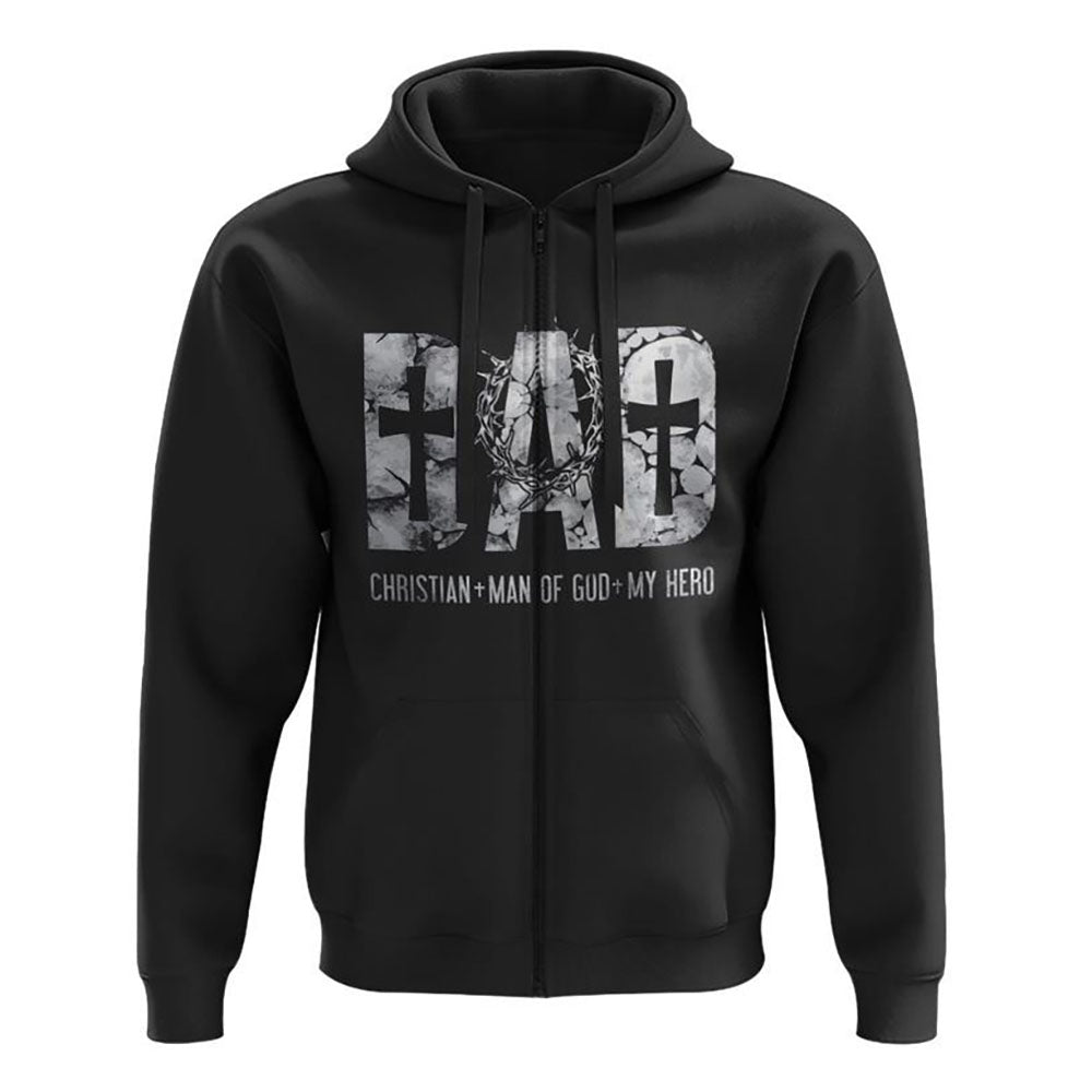 Dad Christian Man Of God My Hero All Over Print 3D Hoodie, Christian Hoodie, Christian Sweatshirt, Bible Verse Shirt