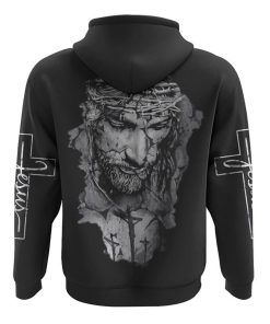 Dad Jesus Black And White All Over Print 3D Hoodie, Christian Hoodie, Christian Sweatshirt, Bible Verse Shirt