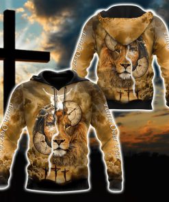 Failth Over Fear Lion Jesus God 3D Hoodie For Man And Women, Jesus Printed 3D Hoodie