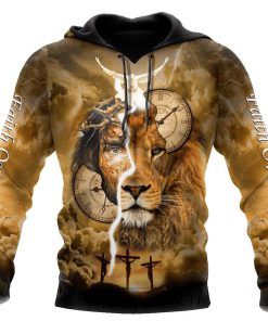 Failth Over Fear Lion Jesus God 3D Hoodie For Man And Women, Jesus Printed 3D Hoodie