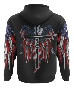 Faith American Flag Wings All Over Print 3D Hoodie, Christian Hoodie, Christian Sweatshirt, Bible Verse Shirt