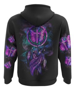Faith Butterfly Dreamcatcher Galaxy All Over Print 3D Hoodie, Christian Hoodie, Christian Sweatshirt, Bible Verse Shirt