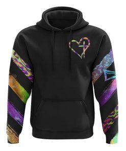 Faith Colorful Cross Light Brush All Over Print 3D Hoodie, Christian Hoodie, Christian Sweatshirt, Bible Verse Shirt