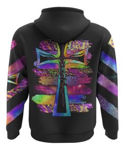 Faith Colorful Cross Light Brush All Over Print 3D Hoodie, Christian Hoodie, Christian Sweatshirt, Bible Verse Shirt