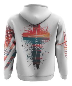 Faith Cross Art Painting Sunset All Over Print 3D Hoodie, Christian Hoodie, Christian Sweatshirt, Bible Verse Shirt