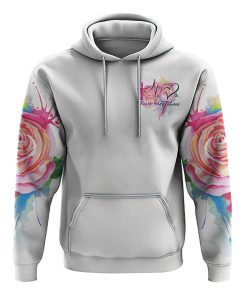 Faith Cross Colorful Rose Watercolor All Over Print 3D Hoodie, Christian Hoodie, Christian Sweatshirt, Bible Verse Shirt