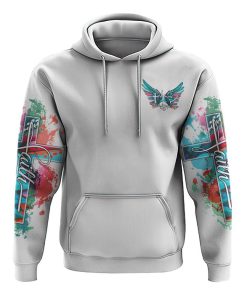 Faith Cross Painting Colorful New Wings All Over Print 3D Hoodie, Christian Hoodie, Christian Sweatshirt, Bible Verse Shirt