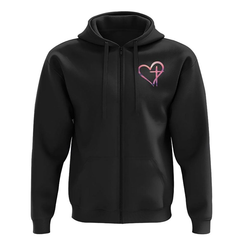 Faith Cross Pink Sunset Beach All Over Print 3D Hoodie, Christian Hoodie, Christian Sweatshirt, Bible Verse Shirt
