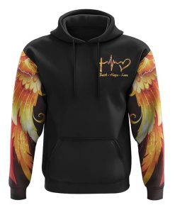 Faith Cross Rose Wings Golden All Over Print 3D Hoodie, Christian Hoodie, Christian Sweatshirt, Bible Verse Shirt