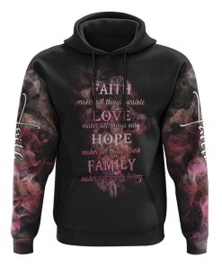 Faith Cross Smoke All Over Print 3D Hoodie, Christian Hoodie, Christian Sweatshirt, Bible Verse Shirt