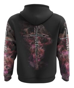 Faith Cross Smoke All Over Print 3D Hoodie, Christian Hoodie, Christian Sweatshirt, Bible Verse Shirt