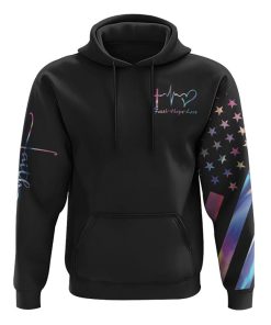 Faith Cross Wings Hologram Flag All Over Print 3D Hoodie, Christian Hoodie, Christian Sweatshirt, Bible Verse Shirt