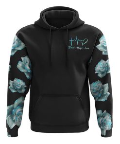 Faith Fire Rose Cross Light Smoke All Over Print 3D Hoodie, Christian Hoodie, Christian Sweatshirt, Bible Verse Shirt