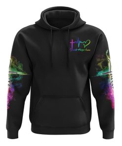 Faith Fire Smoke Cross All Over Print 3D Hoodie, Christian Hoodie, Christian Sweatshirt, Bible Verse Shirt