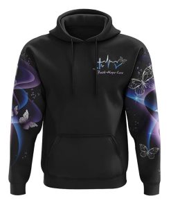 Faith Hope Love Butterfly Abstract All Over Print 3D Hoodie, Christian Hoodie, Christian Sweatshirt, Bible Verse Shirt