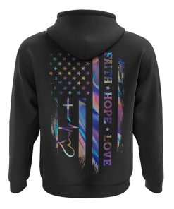 Faith Hope Love Colorful Flag All Over Print 3D Hoodie, Christian Hoodie, Christian Sweatshirt, Bible Verse Shirt