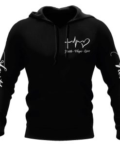 Faith Hope Love Cross Tattoo God 3D Hoodie For Man And Women, Jesus Printed 3D Hoodie