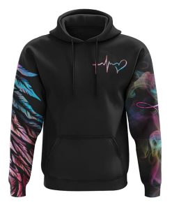 Faith Hope Love Half Wings Heart Colorful Smoke All Over Print 3D Hoodie, Christian Hoodie, Christian Sweatshirt, Bible Verse Shirt
