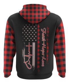Faith Hope Love Leopard Flag All Over Print 3D Hoodie, Christian Hoodie, Christian Sweatshirt, Bible Verse Shirt