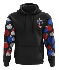 Faith Hope Love Red White Blue Rose All Over Print 3D Hoodie, Christian Hoodie, Christian Sweatshirt, Bible Verse Shirt