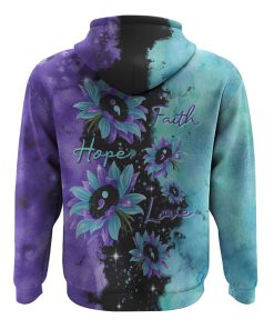 Faith Hope Love Sunflower Galaxy All Over Print 3D Hoodie, Christian Hoodie, Christian Sweatshirt, Bible Verse Shirt