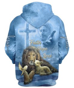 Faith Hope Love, The Hand Of God, Lion, Sheep And Bird Hoodie For Men & Women, God 3D Printed Hoodie, Christian Apparel Hoodies