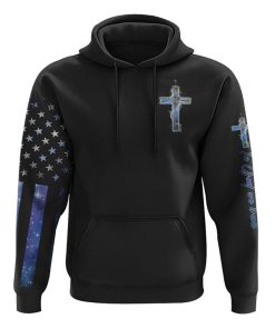 Faith Jesus Cross Galaxy Flag All Over Print 3D Hoodie, Christian Hoodie, Christian Sweatshirt, Bible Verse Shirt