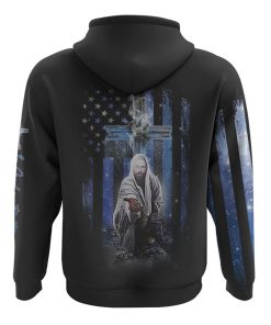 Faith Jesus Cross Galaxy Flag All Over Print 3D Hoodie, Christian Hoodie, Christian Sweatshirt, Bible Verse Shirt