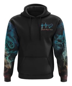 Faith Jesus Lion Warrior Colorful Smoke All Over Print 3D Hoodie, Christian Hoodie, Christian Sweatshirt, Bible Verse Shirt